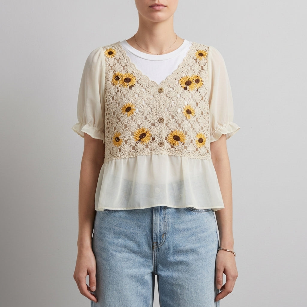 Elowen Crochet Detail Blouse