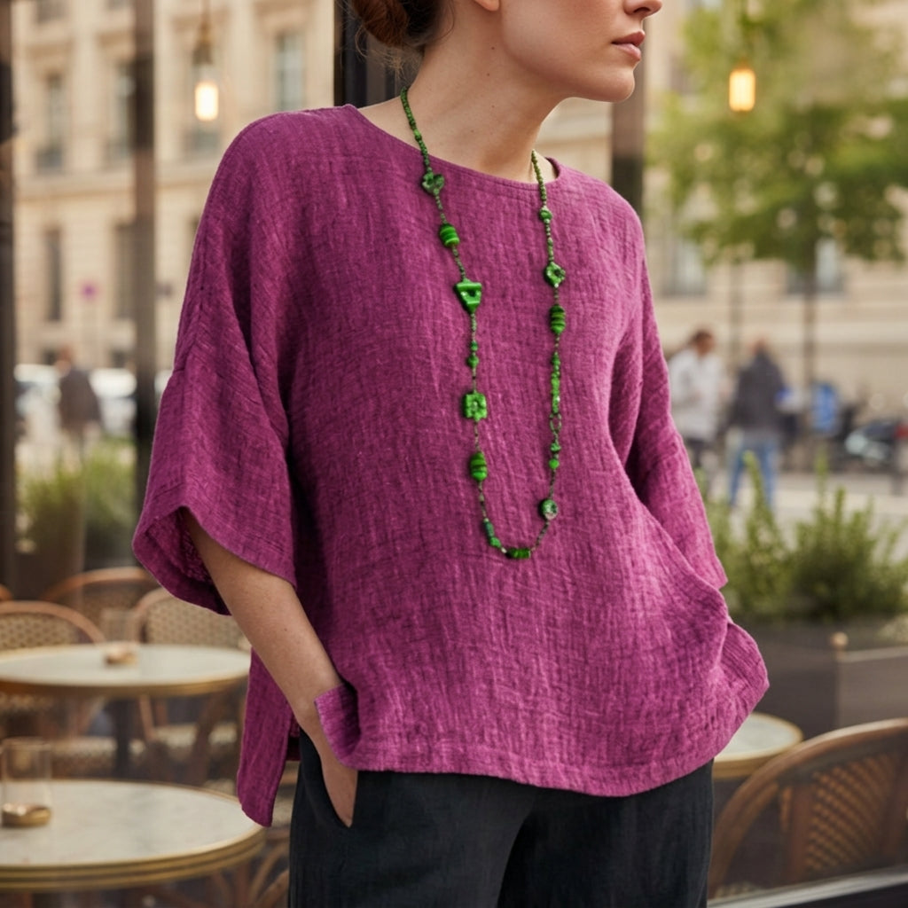 Daria Soft Linen-Style Top