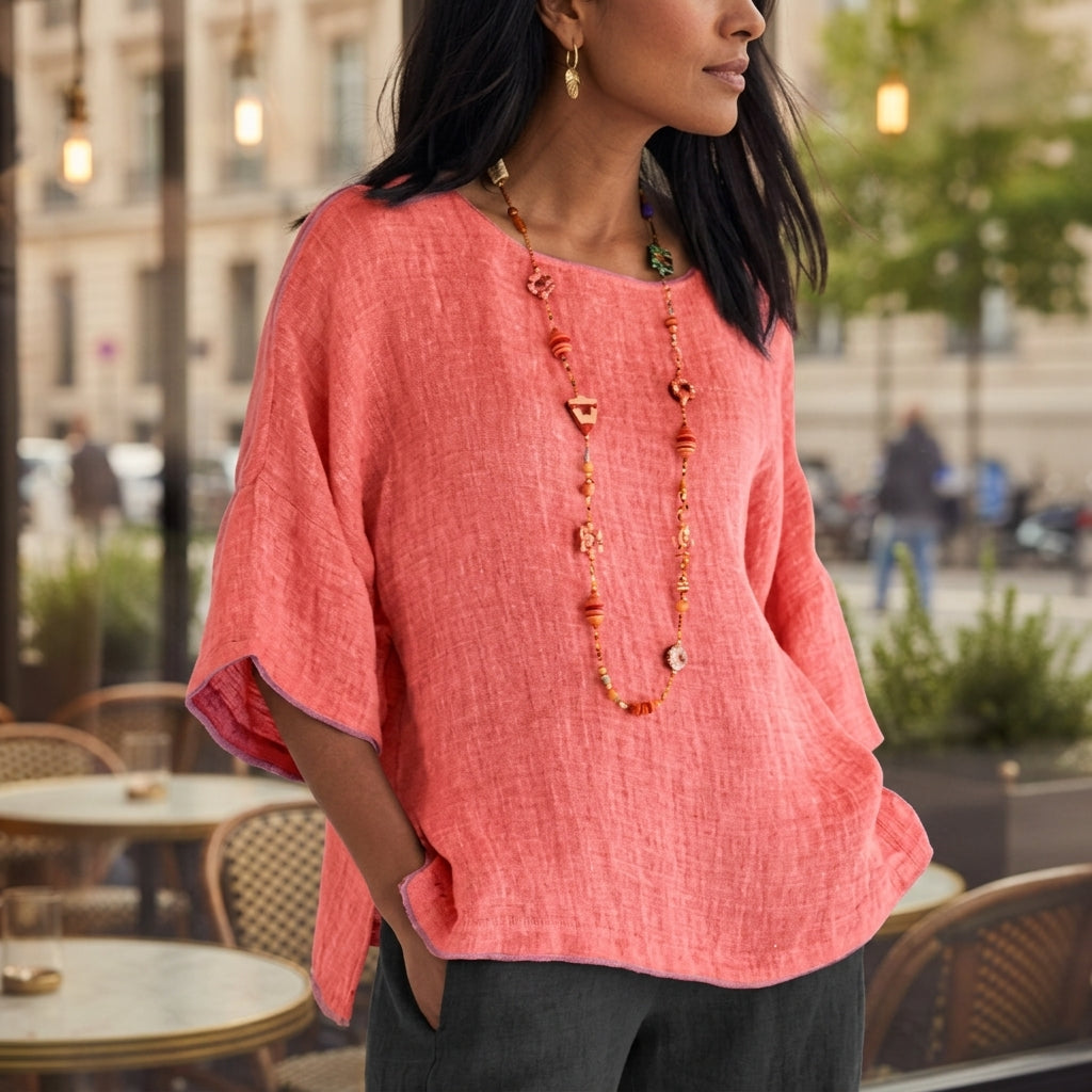 Daria Soft Linen-Style Top