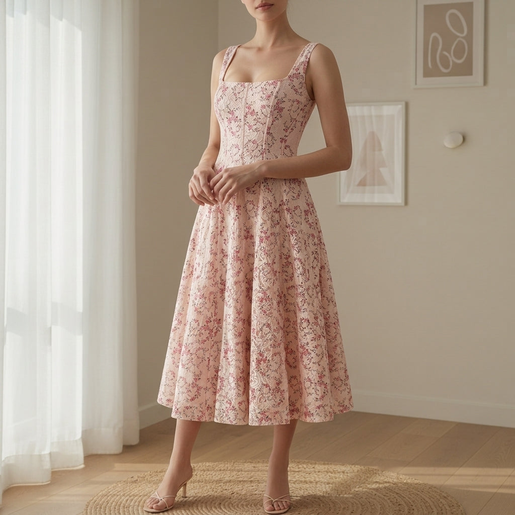 Allessandra Feminine Midi Dress