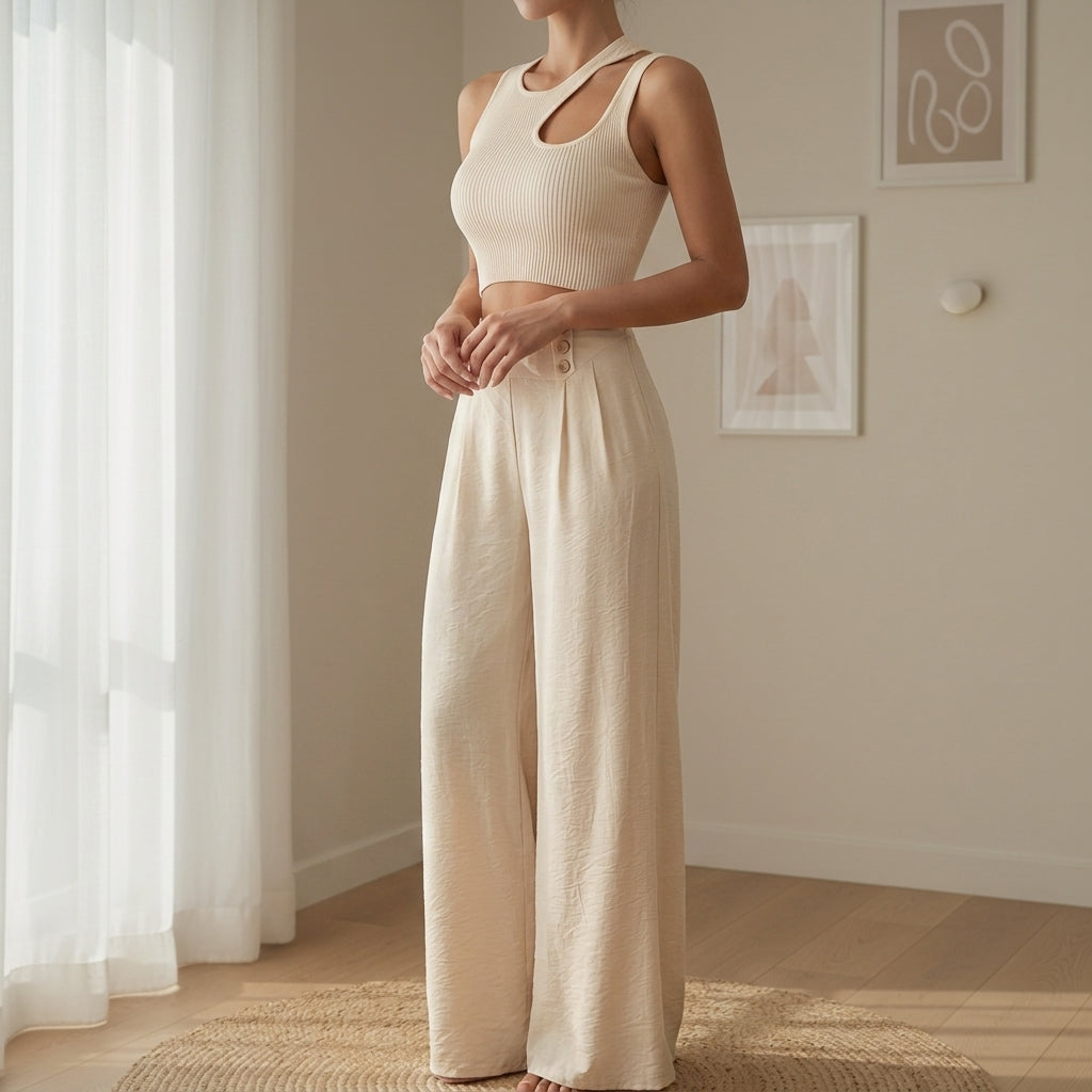 Alessia Flattering Wide Leg Skirt Pants