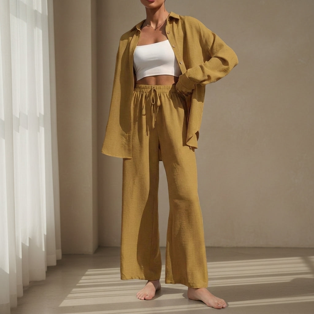 Elodie-Mae Two Piece Linen-Style Trouser Set