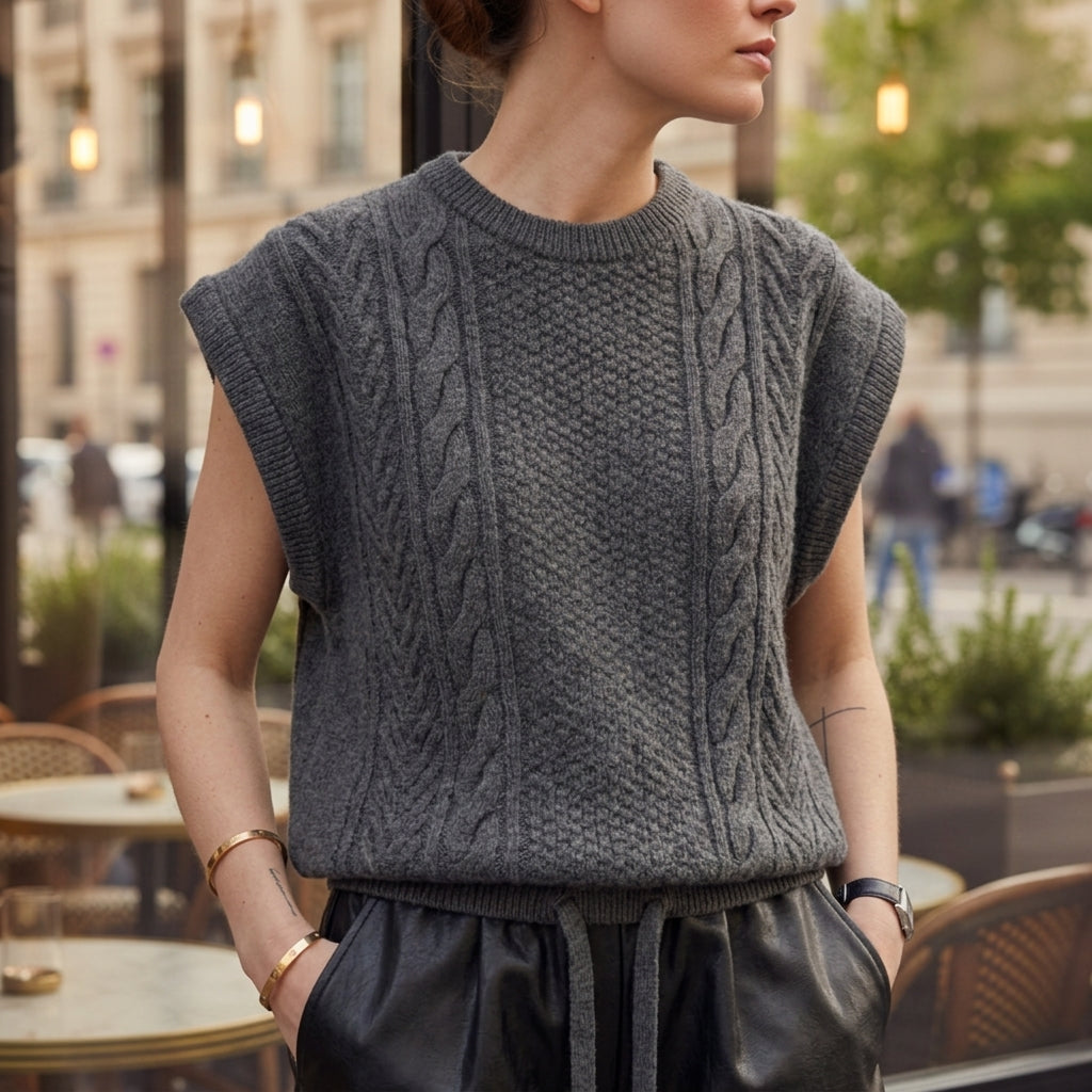 Riley Oversized Chunky Cable Knit Top