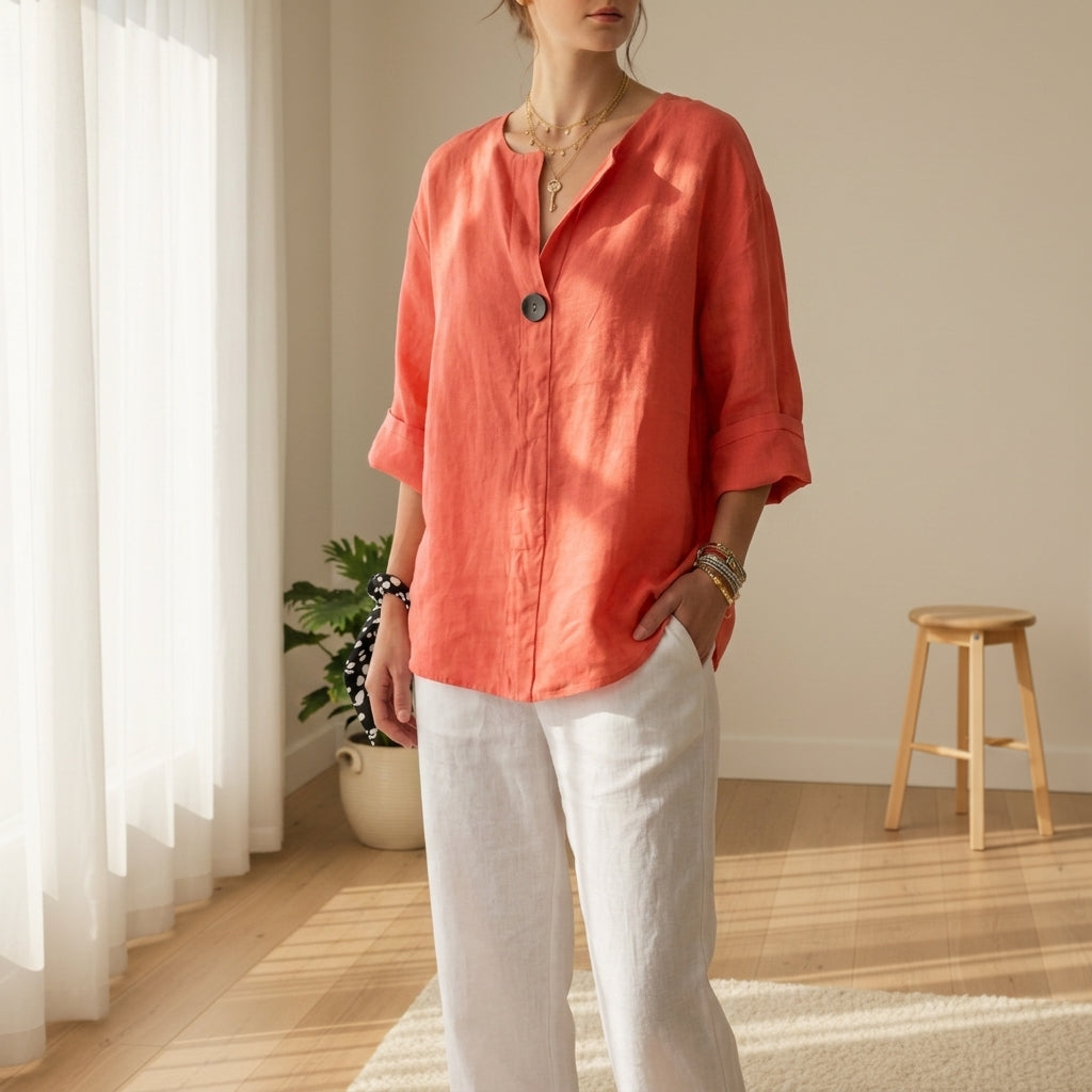 Tallulah Linen-Style Relaxed Overshirt