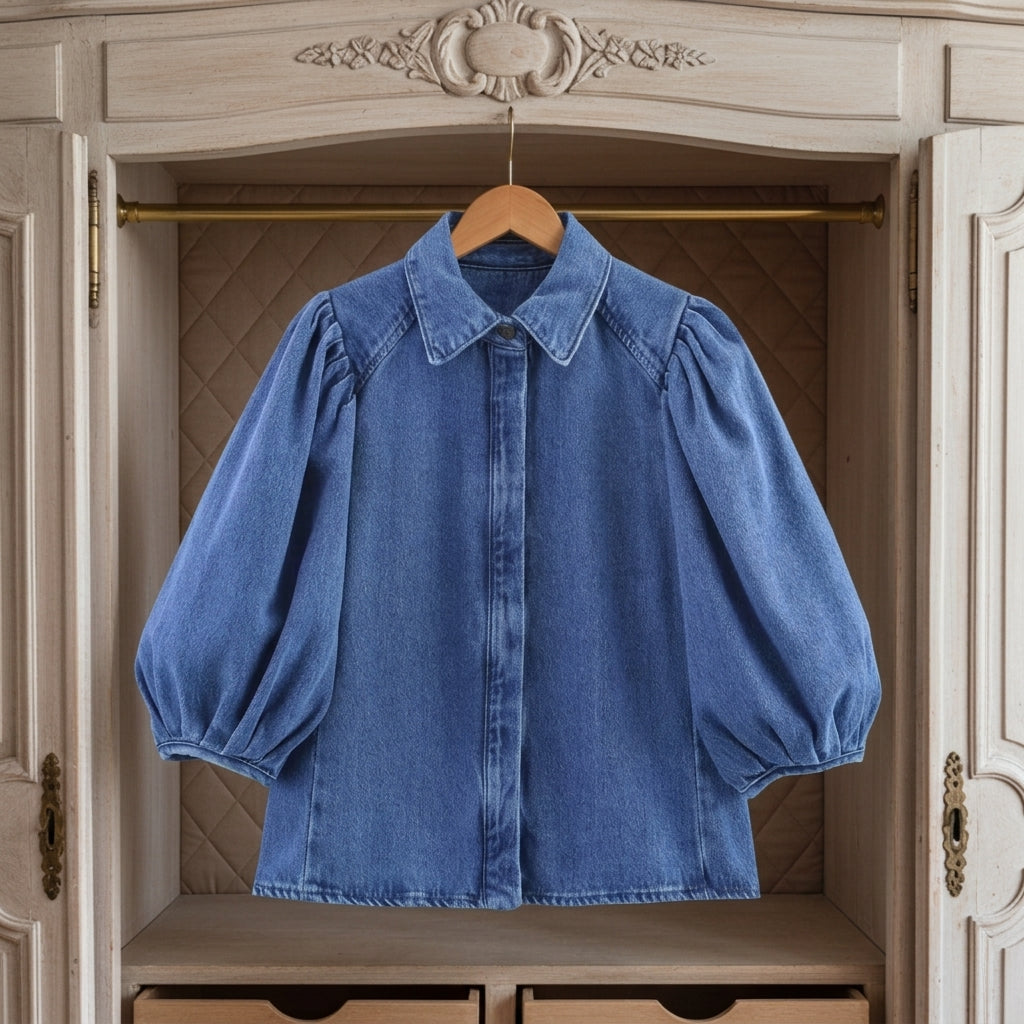 Stevie Retro Denim Blouse