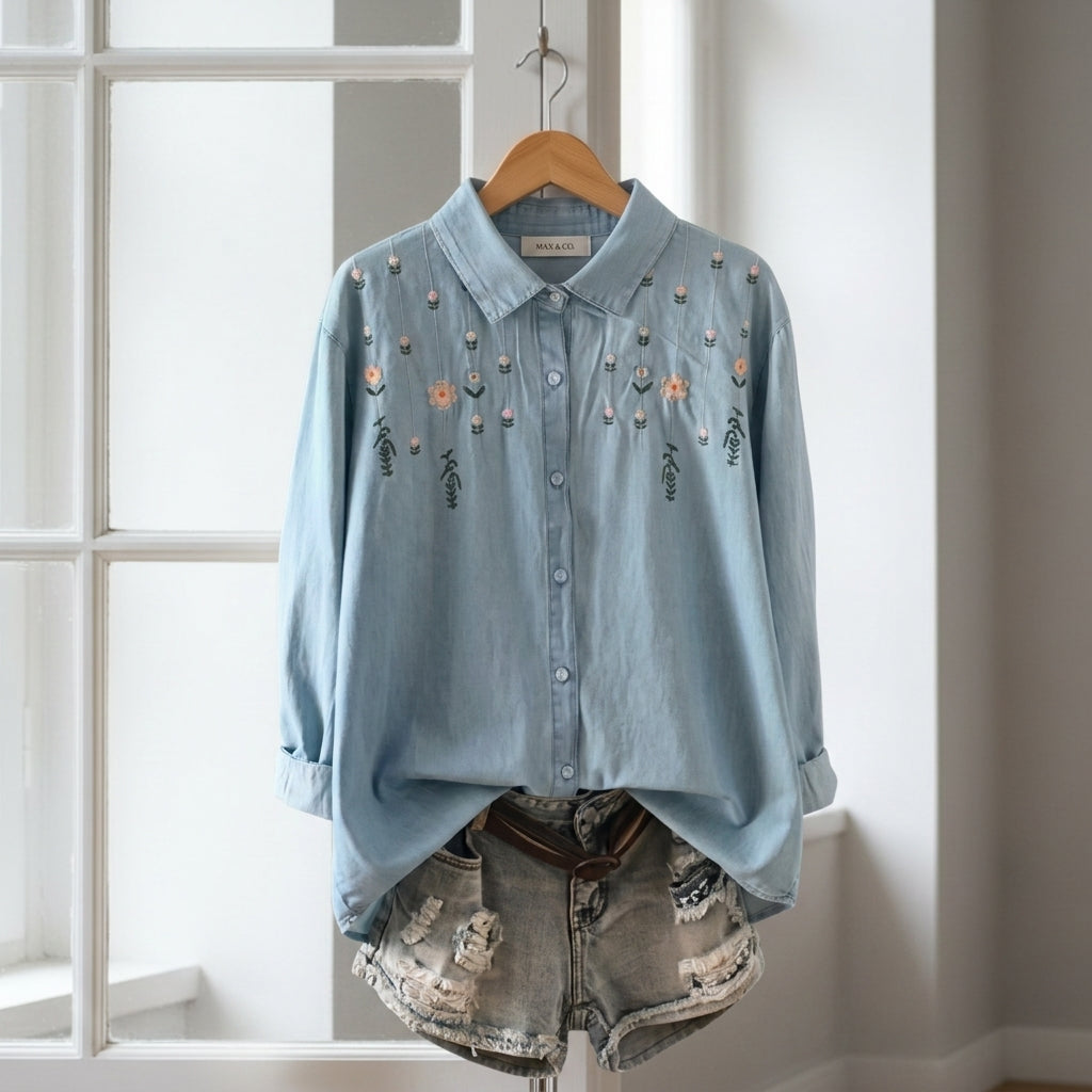 Jolene Premium Embriodered Denim Shirt