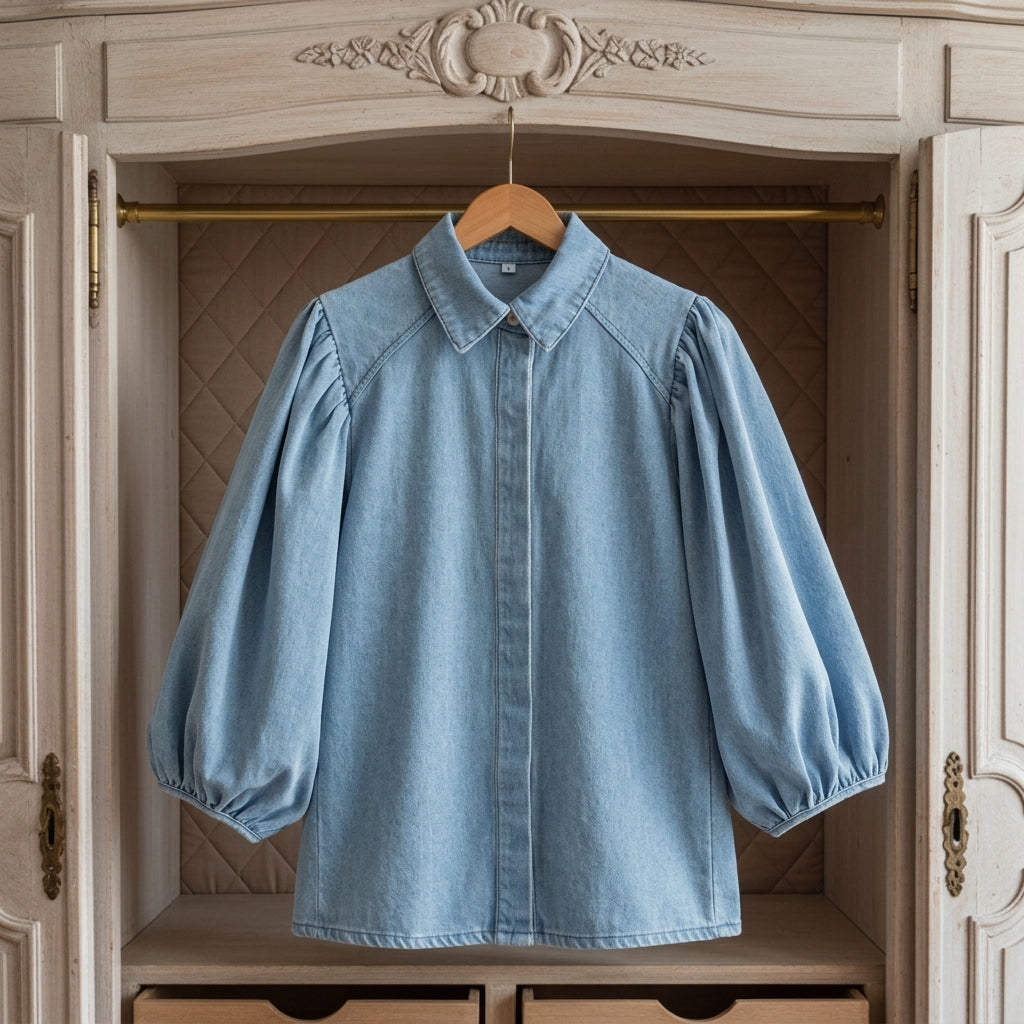 Stevie Retro Denim Blouse