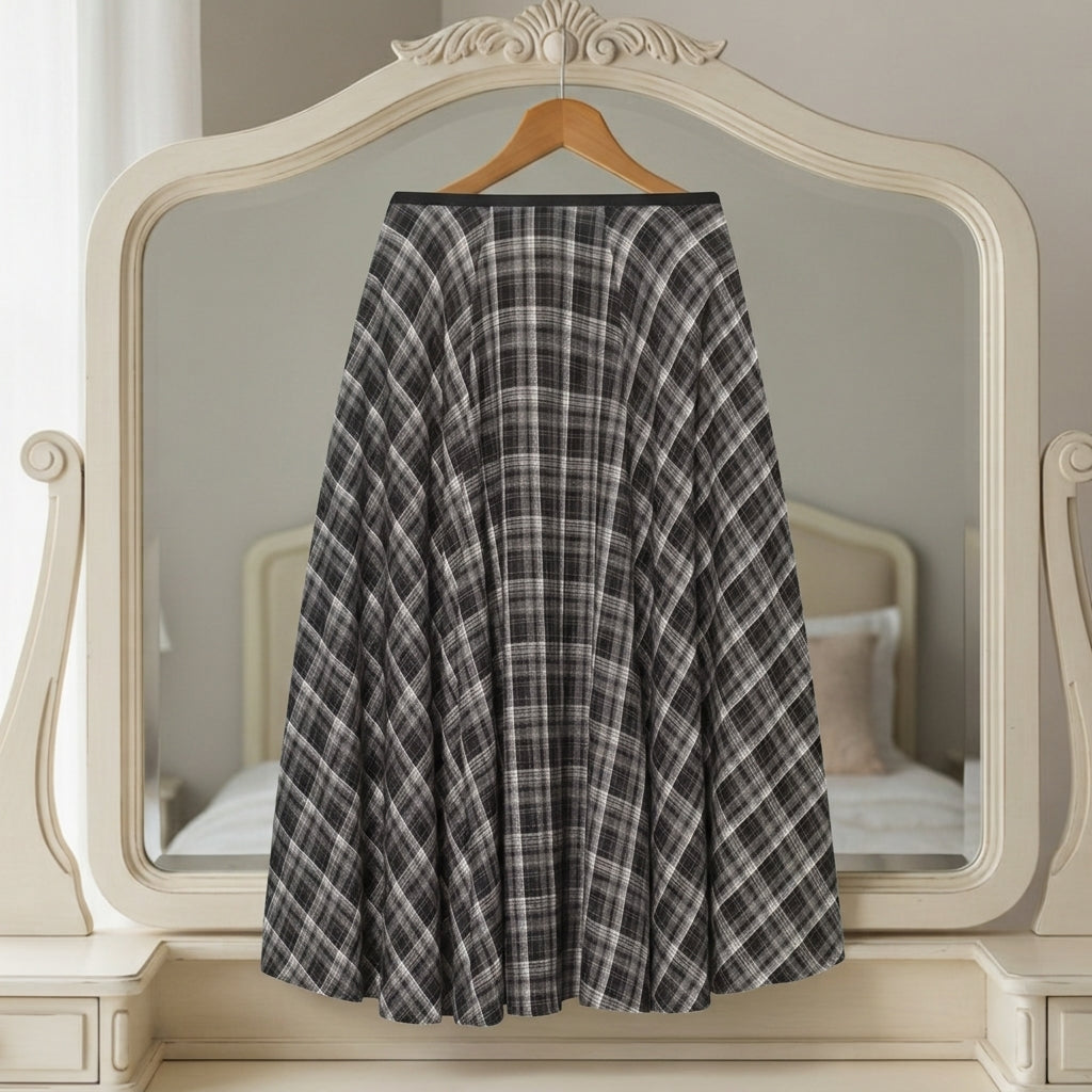 Maribel Plaid A-Line Skirt