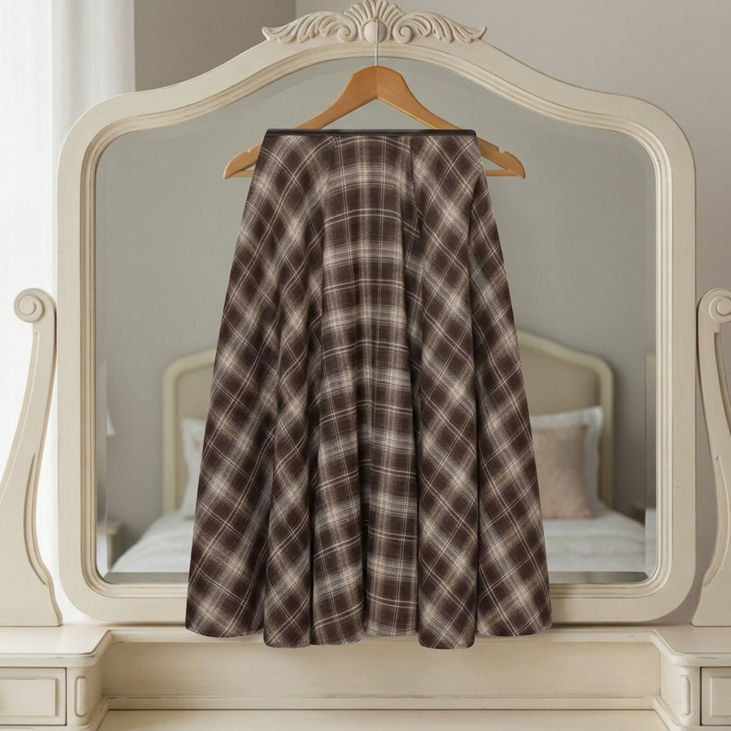 Maribel Plaid A-Line Skirt