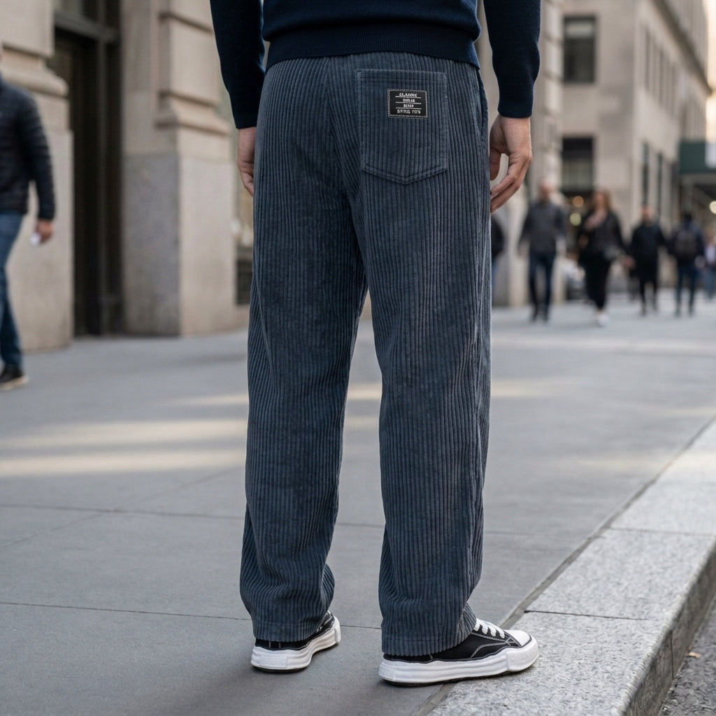 Matteo Vertical Striped Corduroy Sweatpants