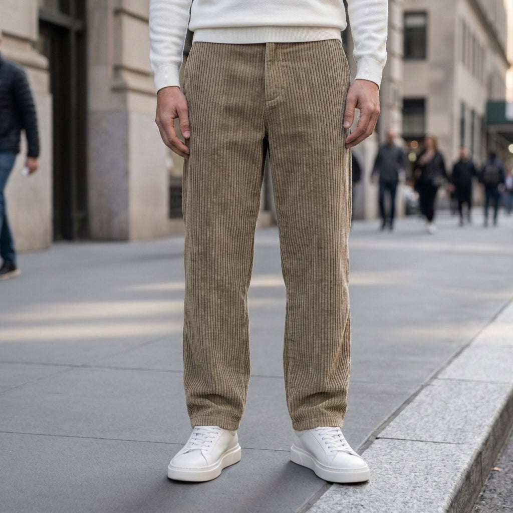 Matteo Vertical Striped Corduroy Sweatpants