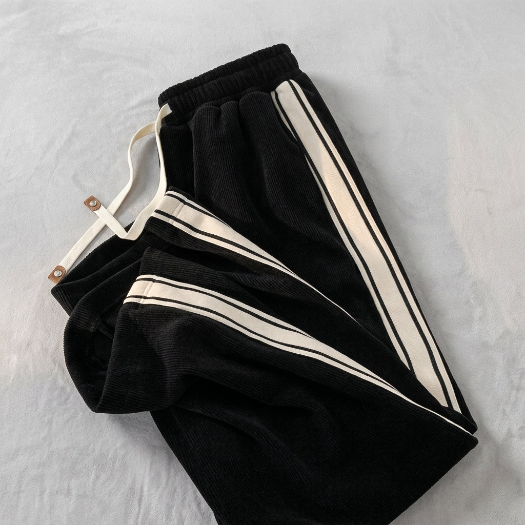 Sterling Striped Wide Leg Corduroy Pants