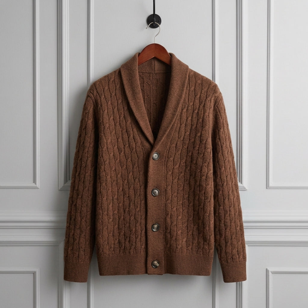 Greystone Loose Fit Wool Knit Cardigan