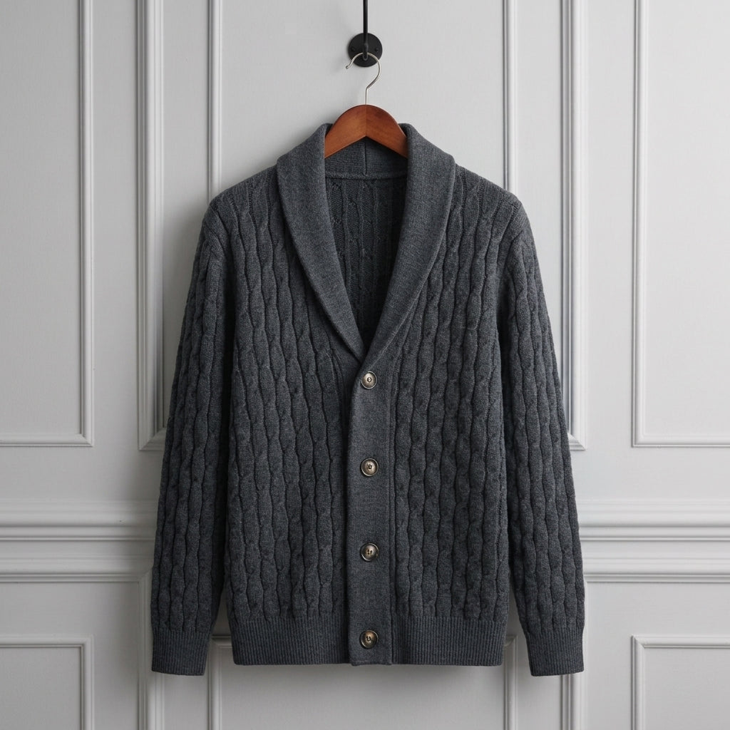 Greystone Loose Fit Wool Knit Cardigan