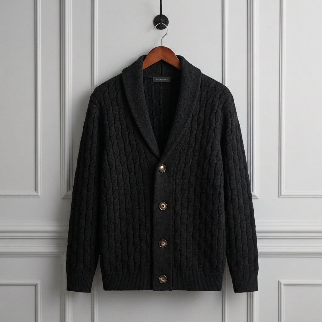 Greystone Loose Fit Wool Knit Cardigan