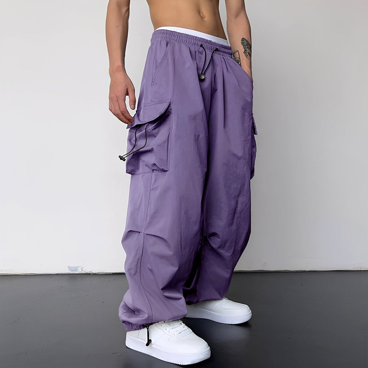 Kaleb - Trendy wide-leg cargo pants