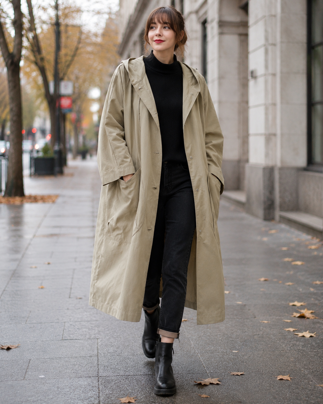 Women’s Longline Hooded Coat