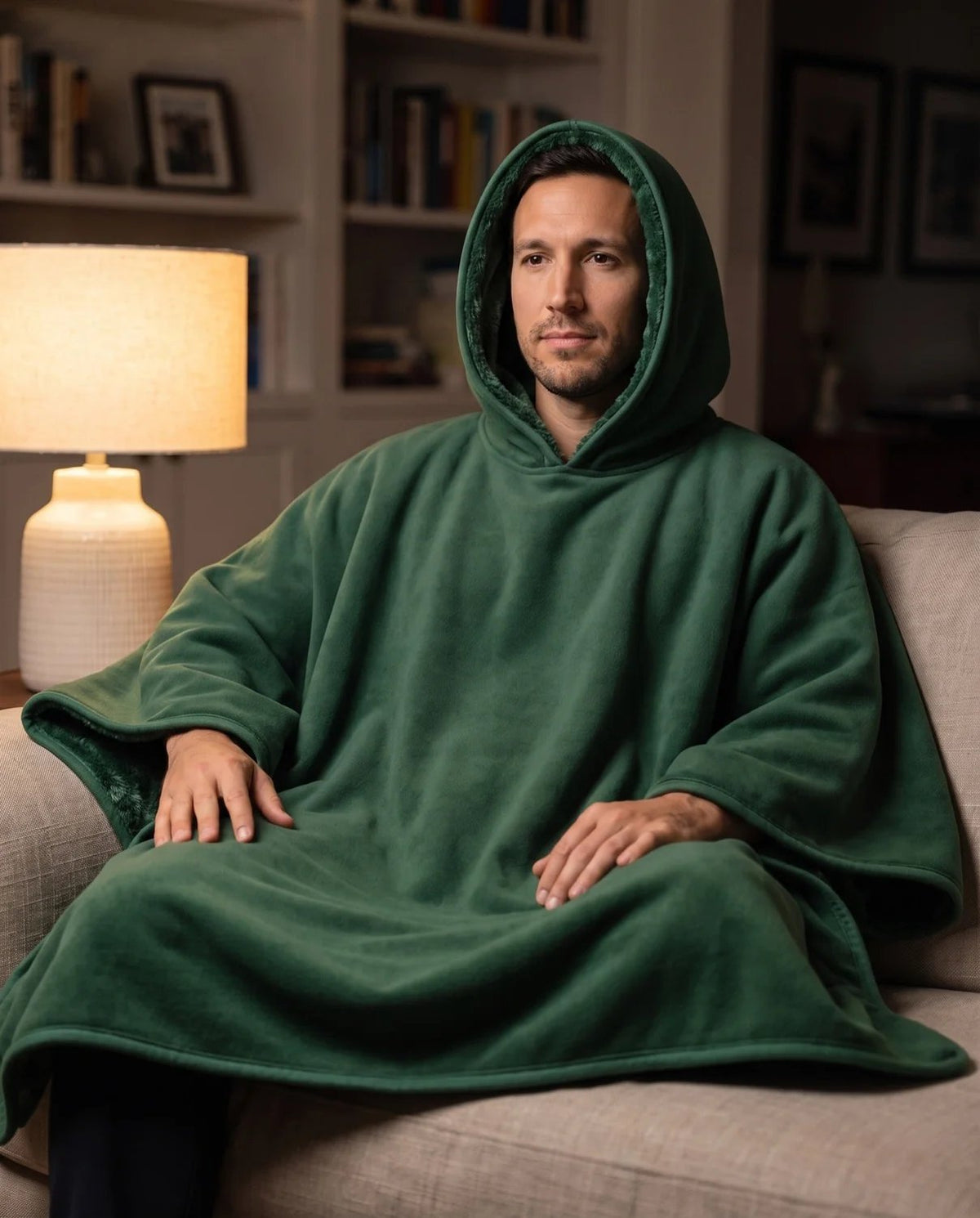 Hazel | Oversized Hooded Blanket in Forest Green