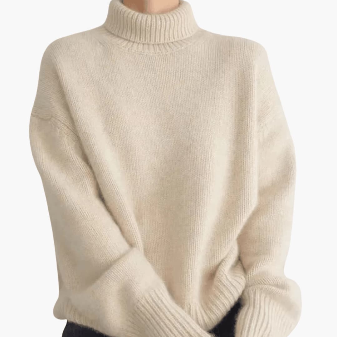Natalia | Ribbed Hem Turtleneck Sweater