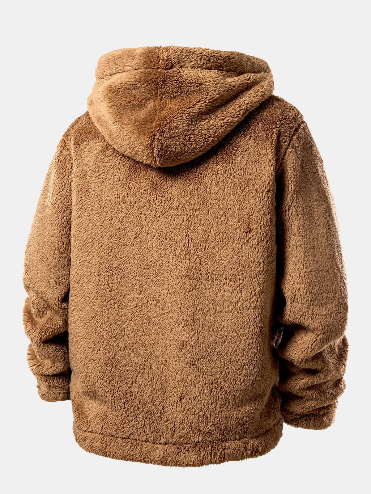 Men's Hooded Teddy Fleece Jacket – Soft Plush Button-Up Winter Outerwear with Relaxed Fit and Cosy Hood