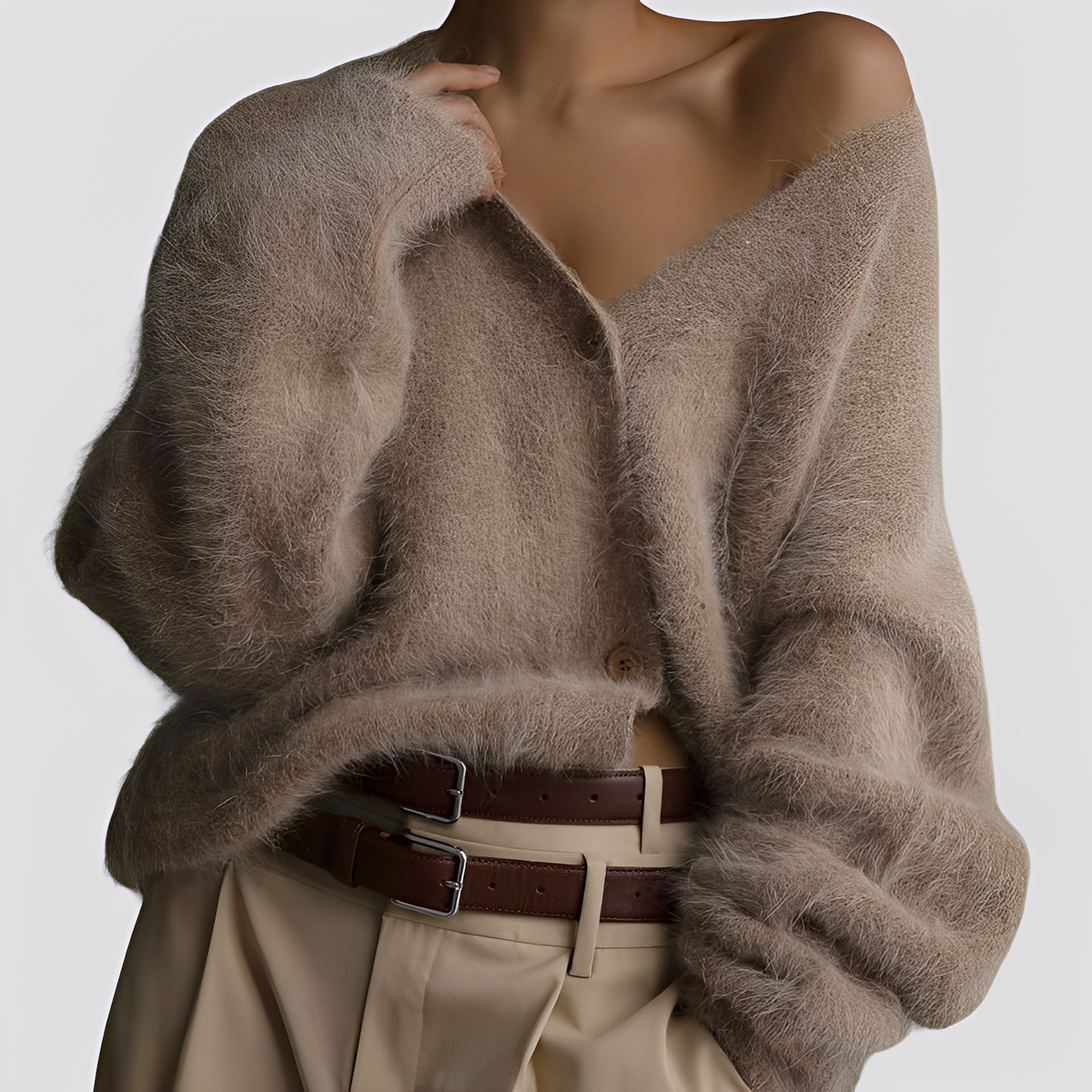 Lavena - Comfortable sweater with button placket