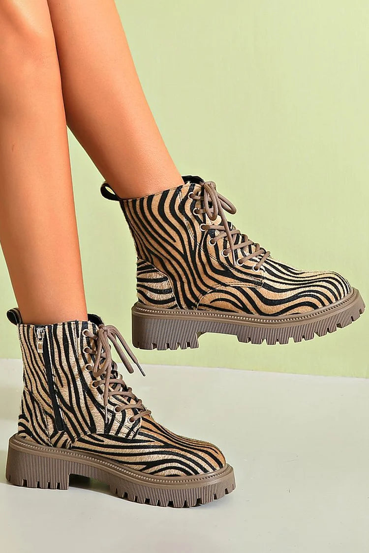 Lilibet | Side Zip Animal Print Ankle Boots