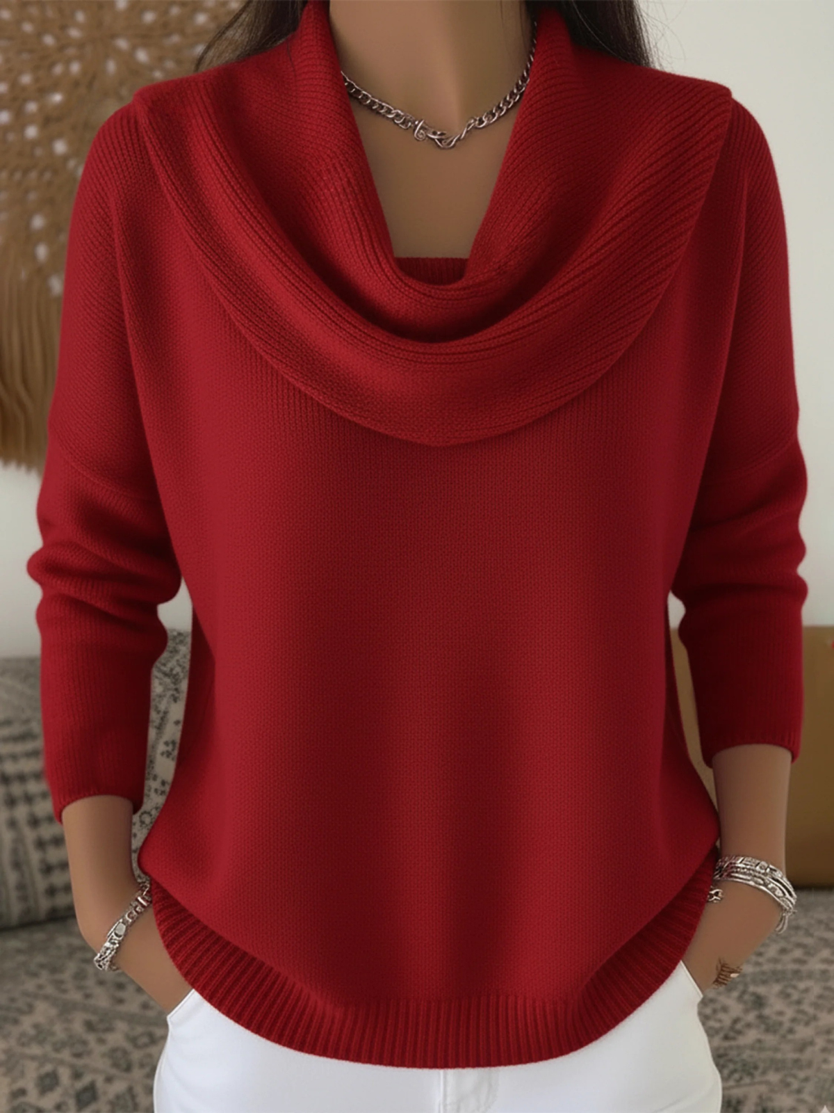 Women’s Cowl Neck Knitted Jumper