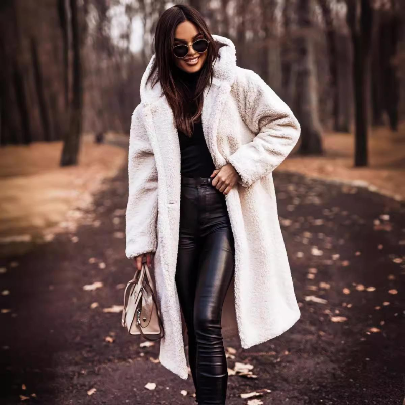 Women's Long Hooded Teddy Coat