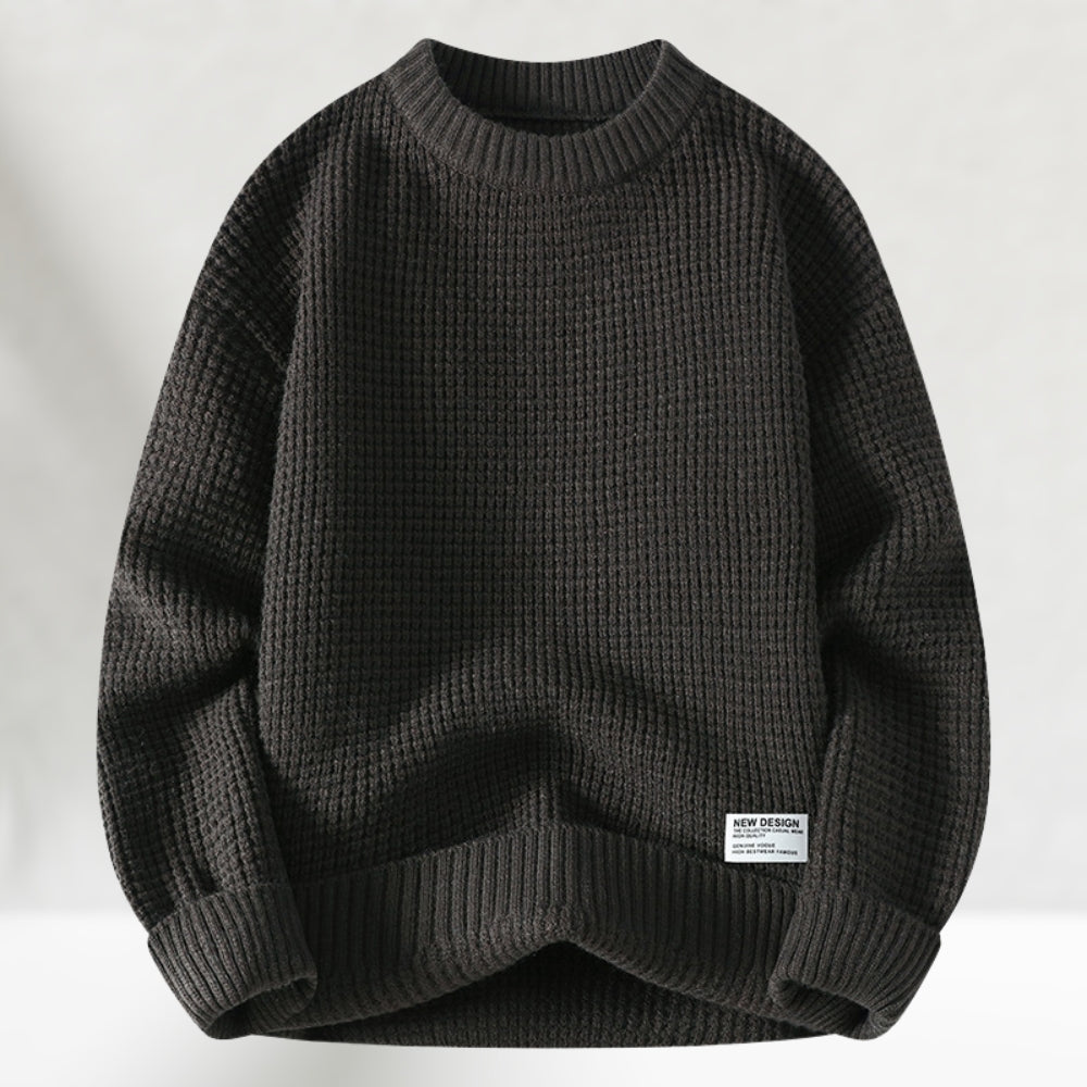 HONEYCOMB KNIT CREW NECK SWEATER FOR MEN