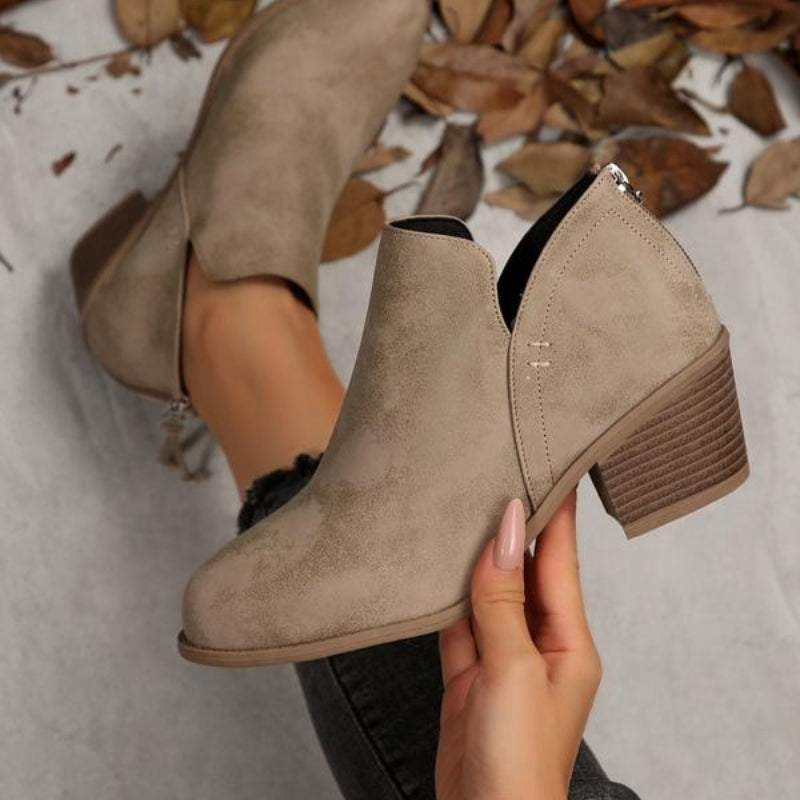 Women’s Cut-Out Block Heel Ankle Boots