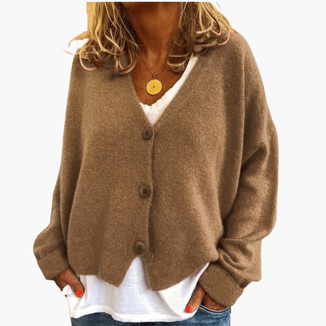 Brooke | Knitted Button V-Neckline Cardigan
