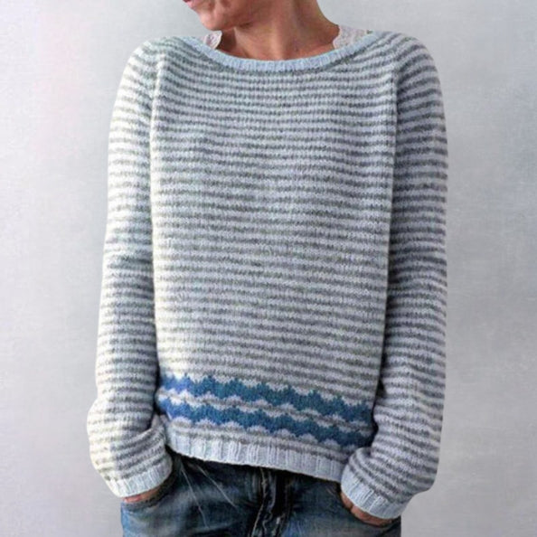 Tullia | Deep V-Neck Ribbed Collar Sweater