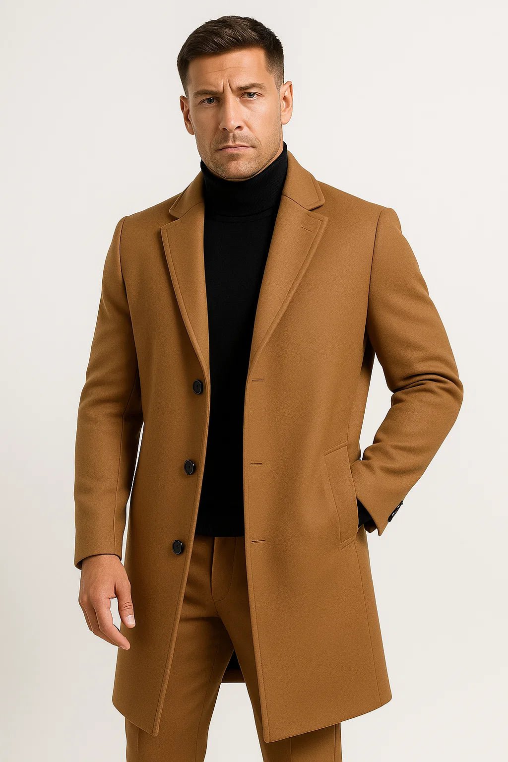Men's Mid-Length Trench Coat | Double-Breasted