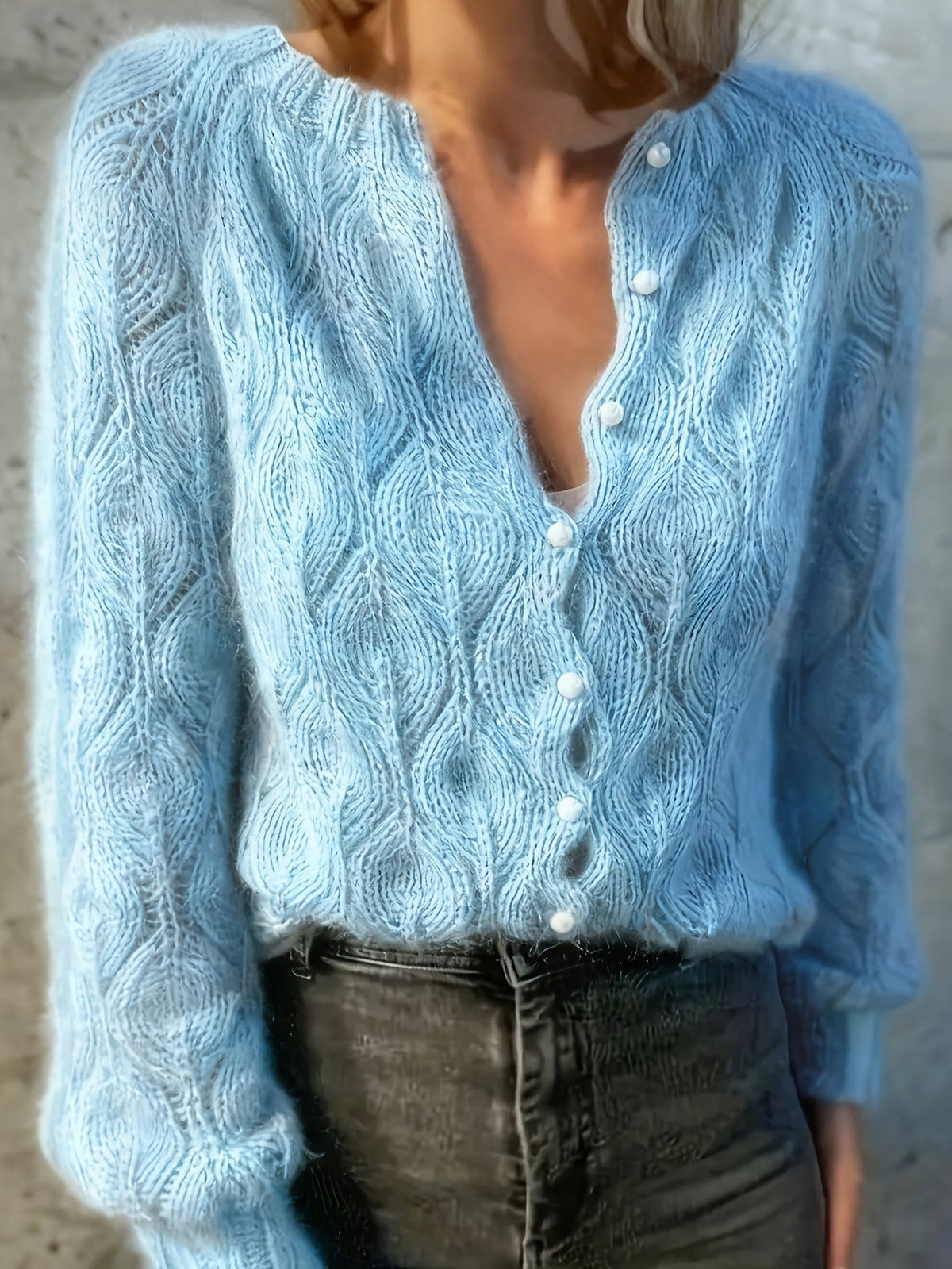Goldie | Mink-Soft Pearl Button Cardigan