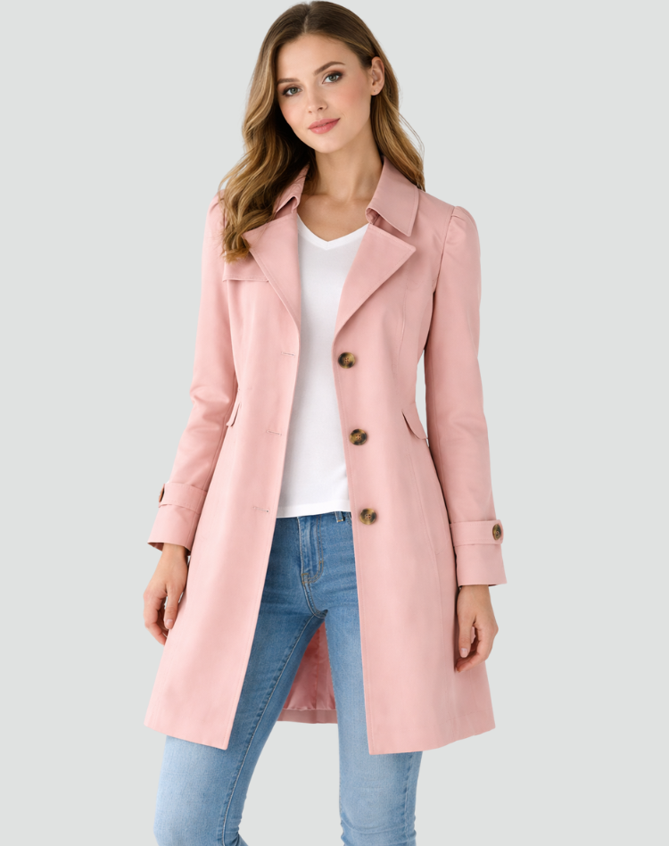Women's Lightweight Trench Coat | Classic Lapel Jacket