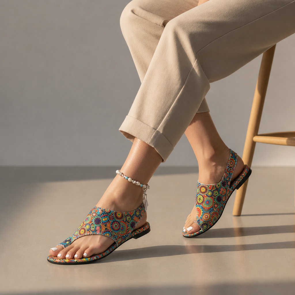 Marbella Paisley Jewel-Toe Sandals