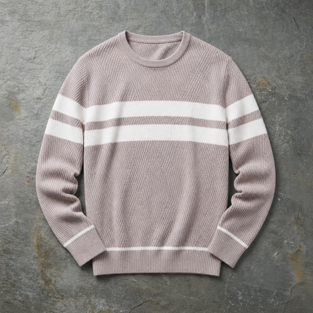 Elounda Striped Knit Crewneck