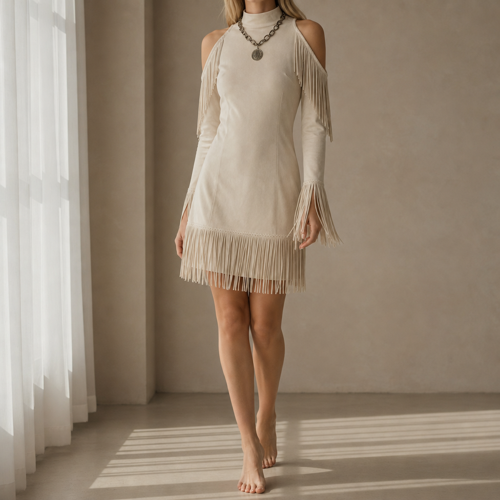 Aveiro Fringe Suede Mini Dress