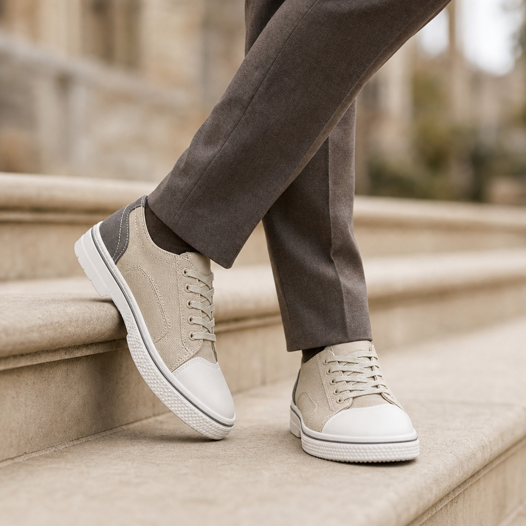 Lamego Two-Tone Canvas Sneakers