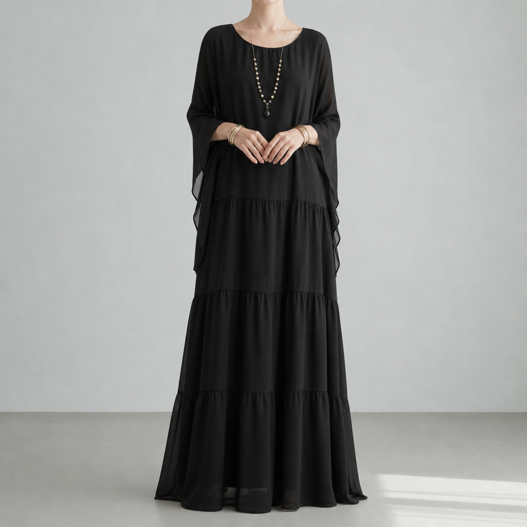 Grasse Tiered Chiffon Maxi Dress