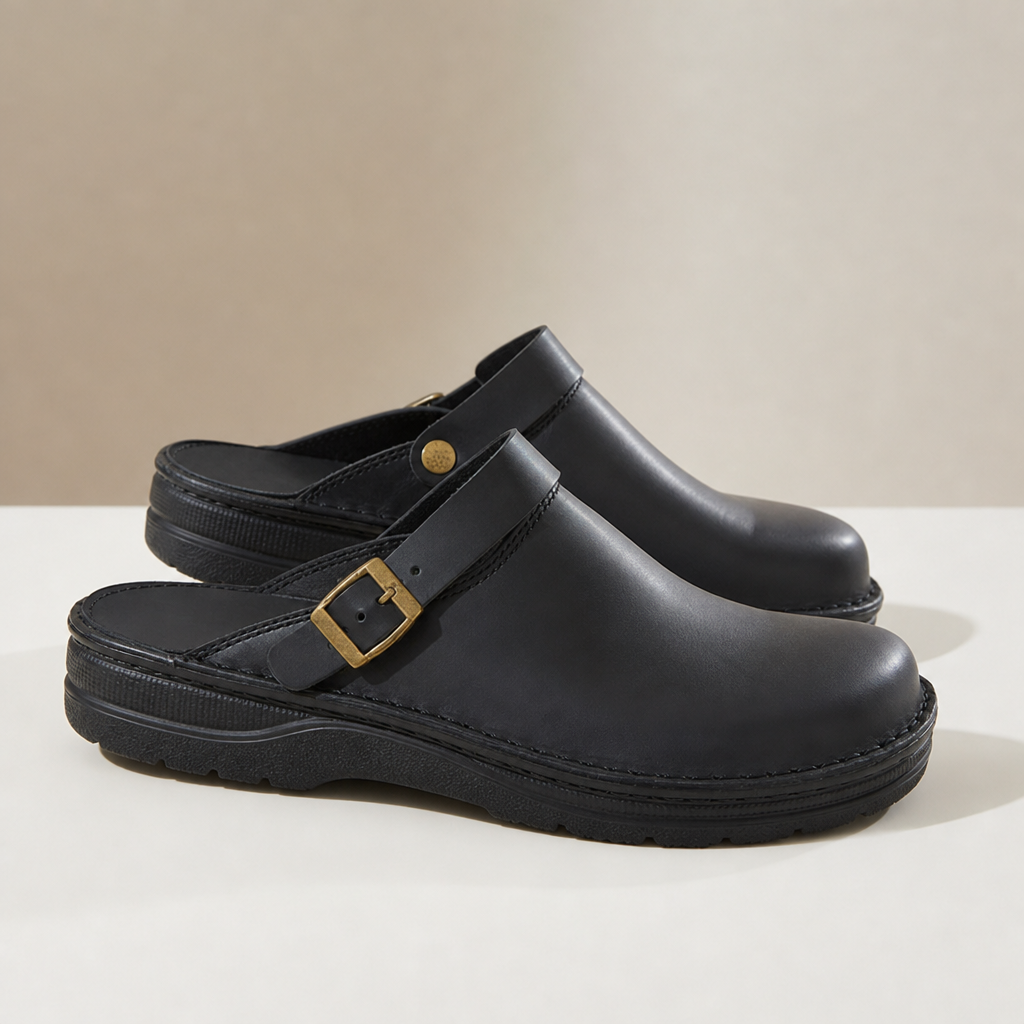 Hvar Leather Buckle Clogs