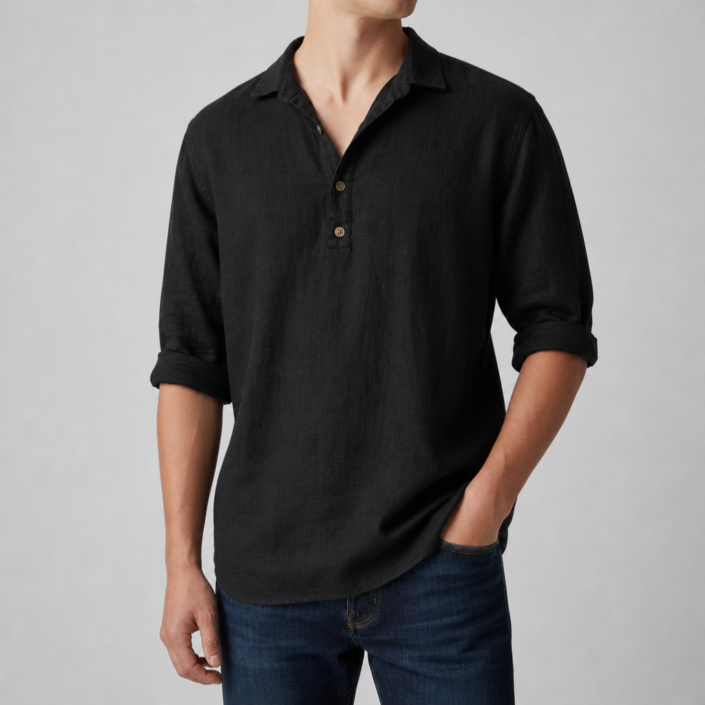 Ibiza Linen Henley Shirt