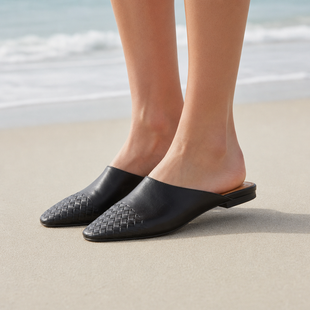 Ibiza Woven Leather Mules