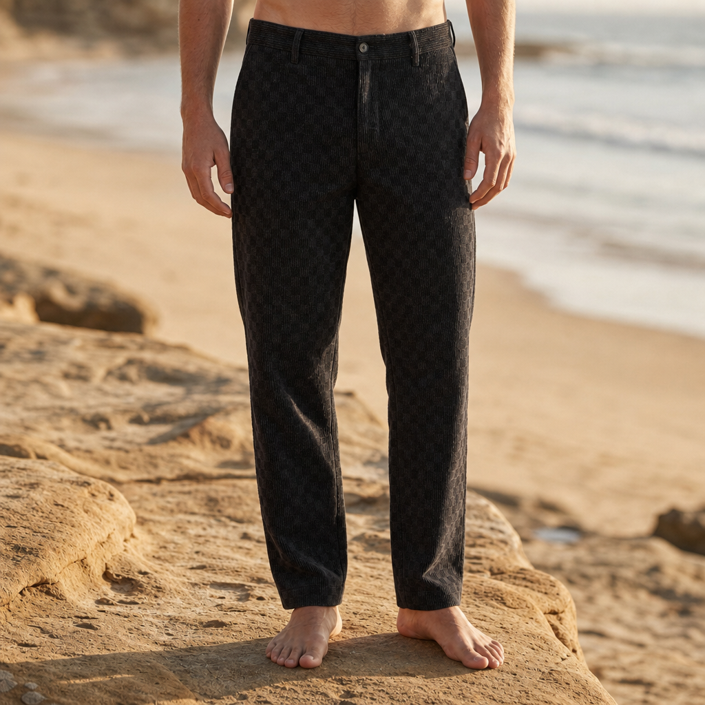 Aegina Checkered Corduroy Trousers