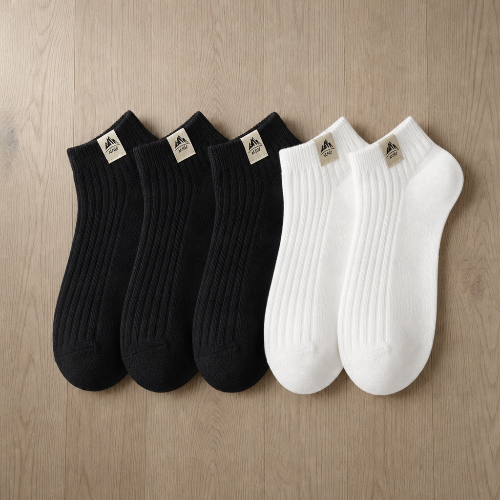 Split Ribbed Ankle Sock Set