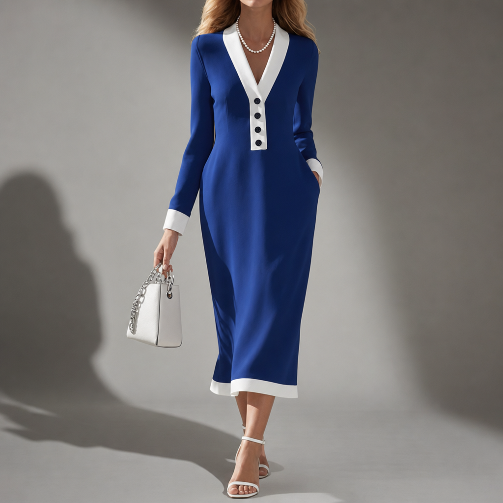 Lucca Color Block Midi Dress