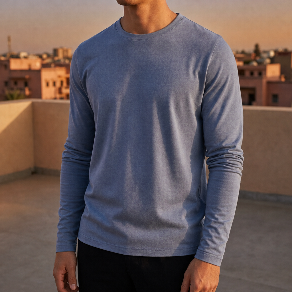 Trento Slim Crewneck Long-Sleeve Tee