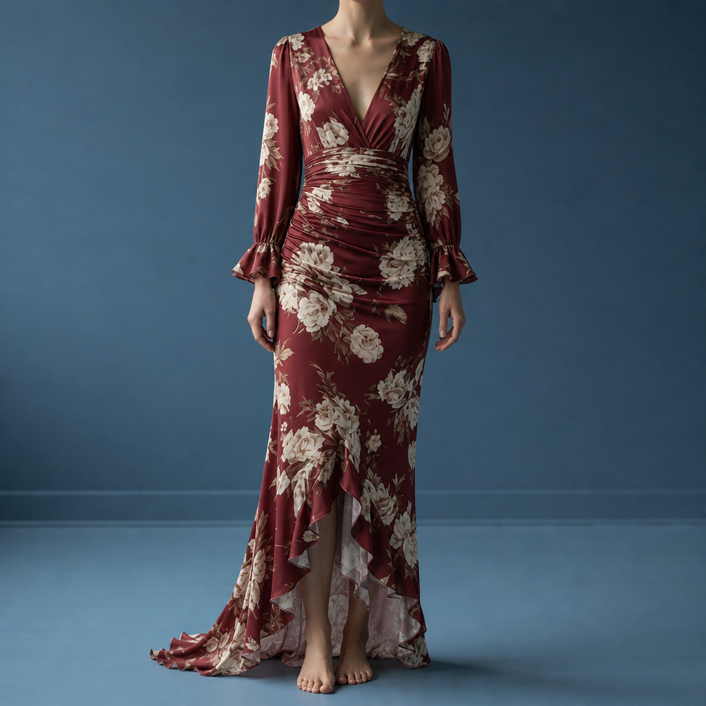 Ithaca Floral Ruffle Maxi Dress