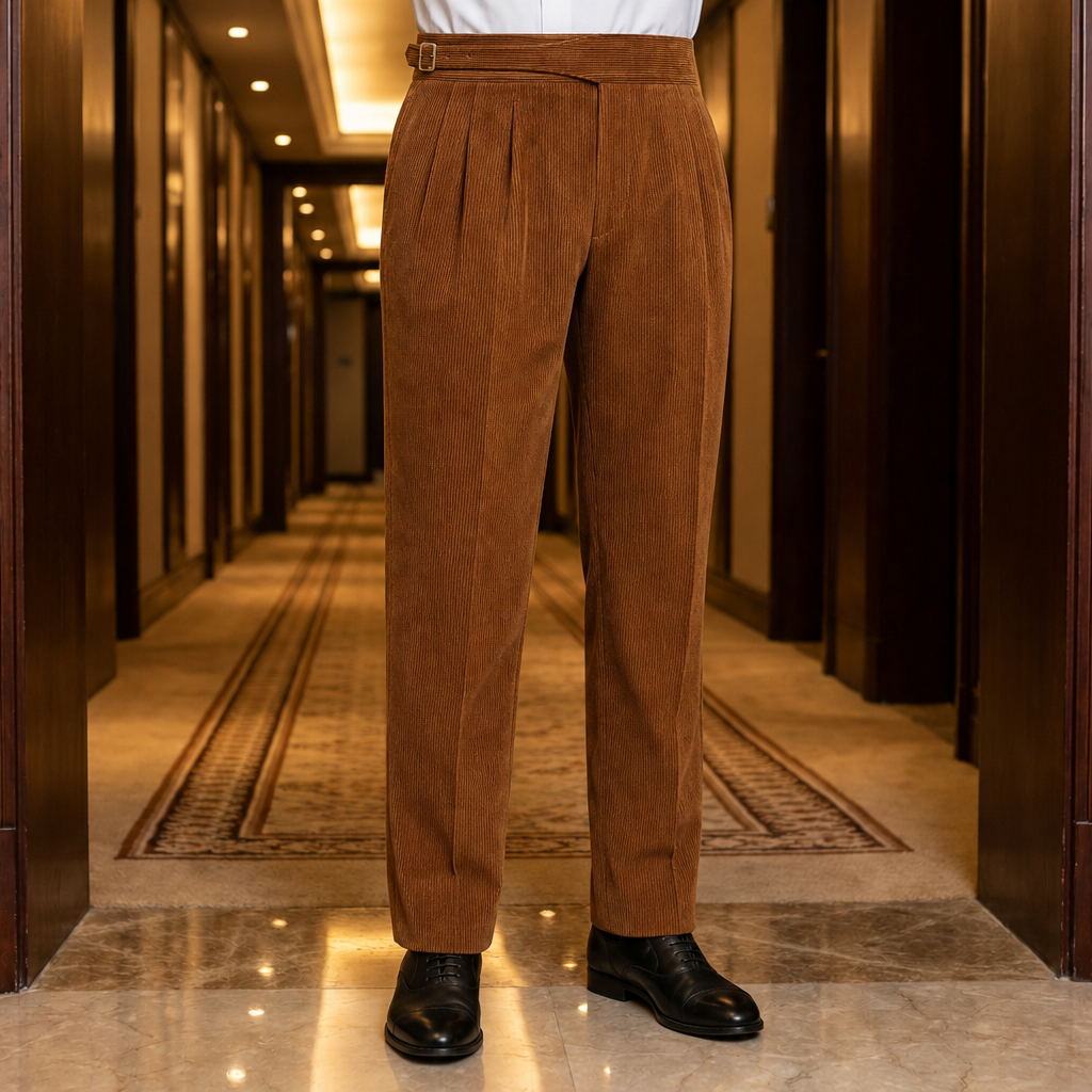 Amarante Pleated Corduroy Trousers