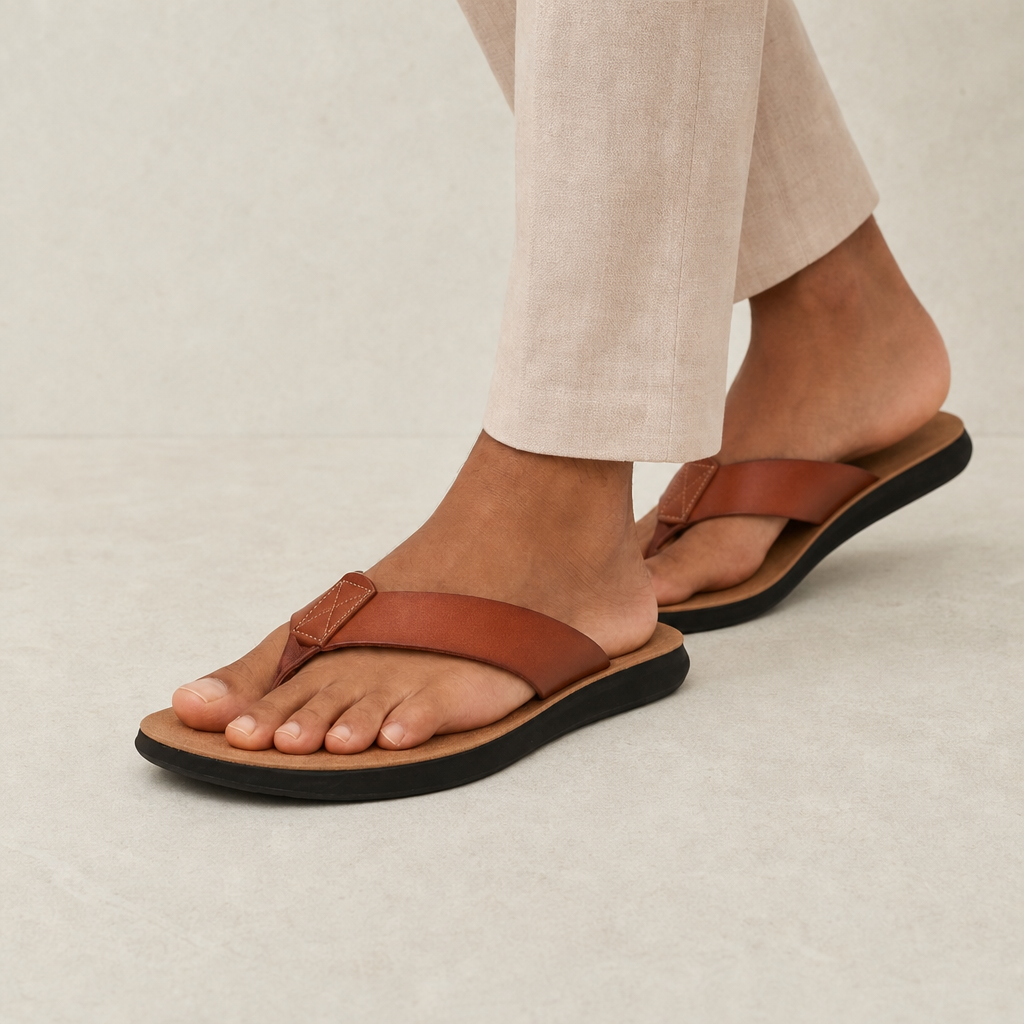 Amorgos Leather Toe Post Sandals